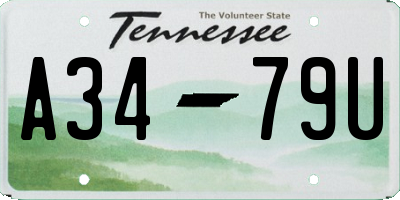 TN license plate A3479U