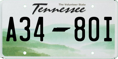 TN license plate A3480I