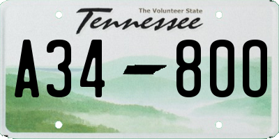TN license plate A3480O