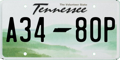 TN license plate A3480P