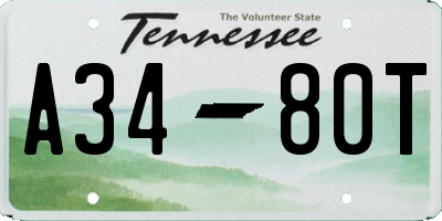 TN license plate A3480T
