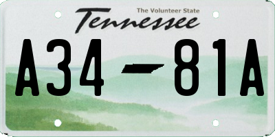 TN license plate A3481A
