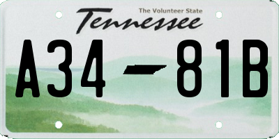 TN license plate A3481B