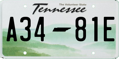 TN license plate A3481E