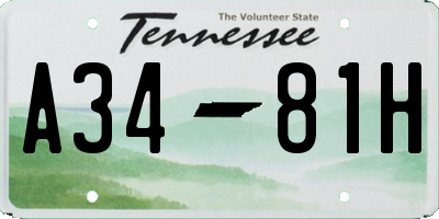 TN license plate A3481H