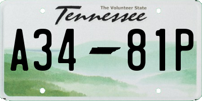 TN license plate A3481P