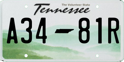 TN license plate A3481R
