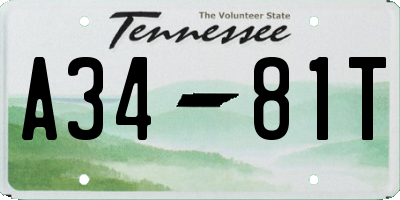 TN license plate A3481T