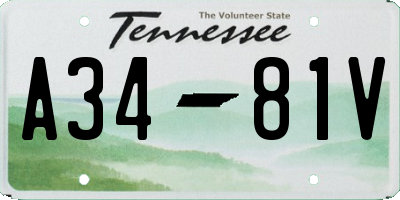 TN license plate A3481V