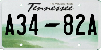 TN license plate A3482A