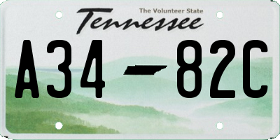 TN license plate A3482C