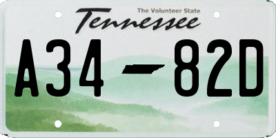 TN license plate A3482D