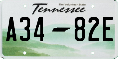 TN license plate A3482E
