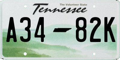 TN license plate A3482K
