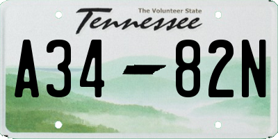 TN license plate A3482N