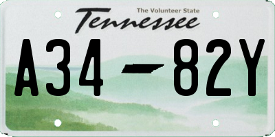 TN license plate A3482Y