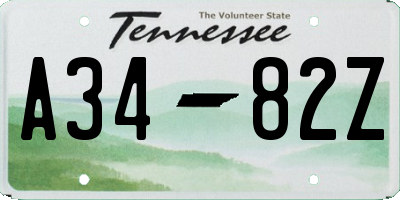 TN license plate A3482Z