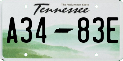 TN license plate A3483E