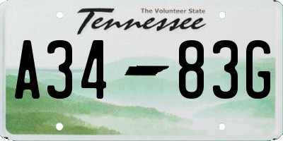 TN license plate A3483G