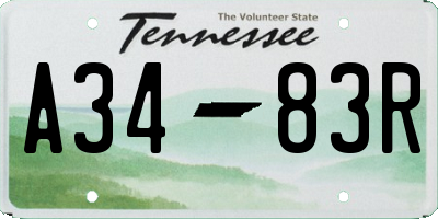 TN license plate A3483R