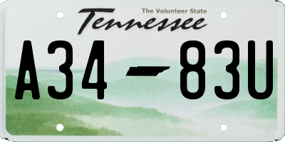 TN license plate A3483U