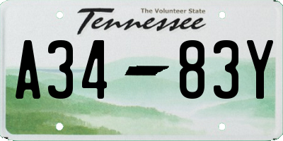 TN license plate A3483Y