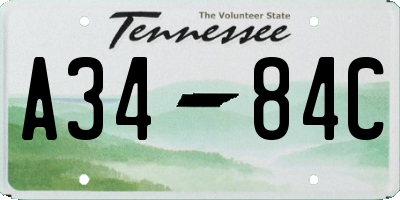 TN license plate A3484C