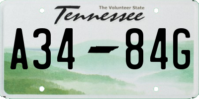 TN license plate A3484G