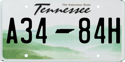 TN license plate A3484H