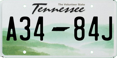 TN license plate A3484J