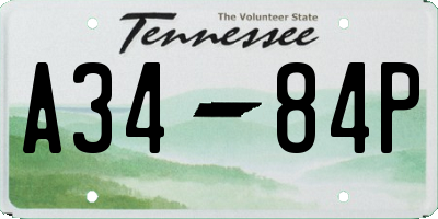 TN license plate A3484P