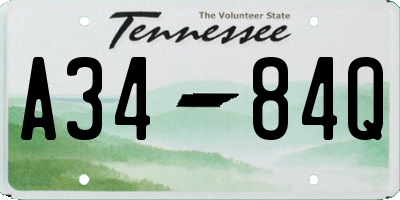 TN license plate A3484Q