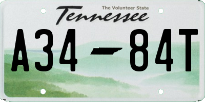 TN license plate A3484T