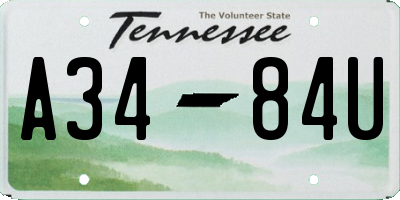 TN license plate A3484U