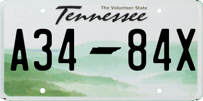 TN license plate A3484X