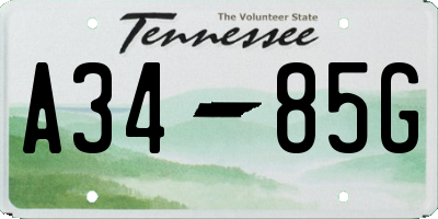 TN license plate A3485G