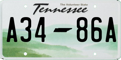 TN license plate A3486A