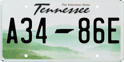 TN license plate A3486E