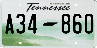 TN license plate A3486O