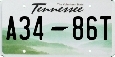 TN license plate A3486T