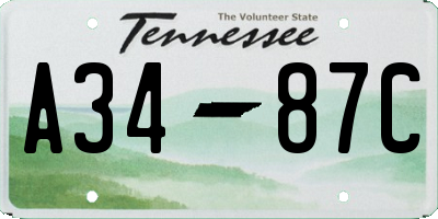 TN license plate A3487C
