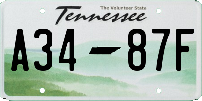 TN license plate A3487F
