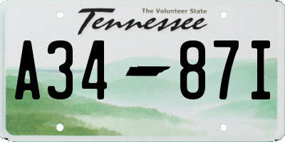 TN license plate A3487I