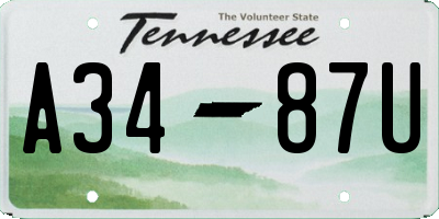 TN license plate A3487U