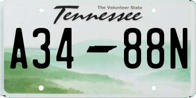 TN license plate A3488N