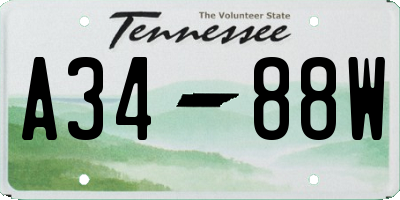 TN license plate A3488W