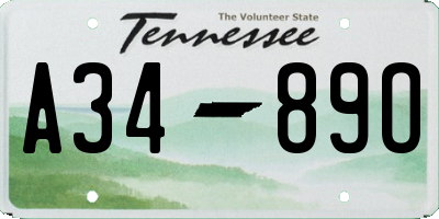 TN license plate A3489O