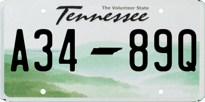 TN license plate A3489Q