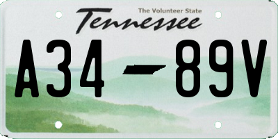 TN license plate A3489V