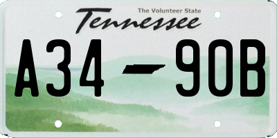 TN license plate A3490B